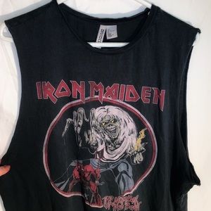 Iron Maiden graphic band muscle tee